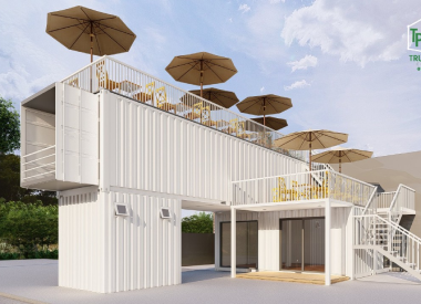 CONTAINER HOMESTAY KẾT HỢP CAFE THEO YÊU CẦU